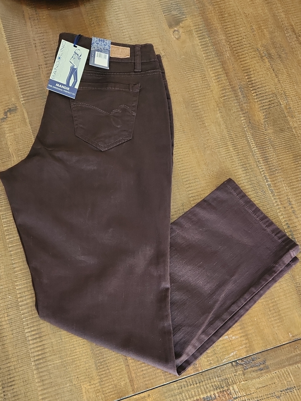 Bandolino Brown Straight-Leg Pants Wmns Size 12P NWT